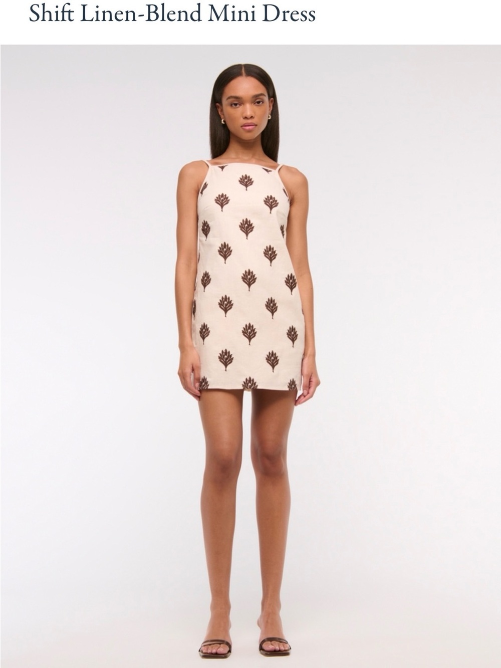 Abercrombie & Fitch Cream Mini Dress with Brown Motif